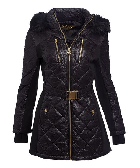 michael kors womens black coat|michael kors winter puffer coats.